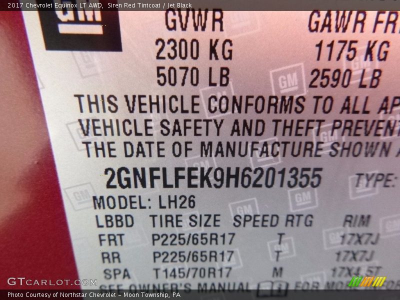 Siren Red Tintcoat / Jet Black 2017 Chevrolet Equinox LT AWD