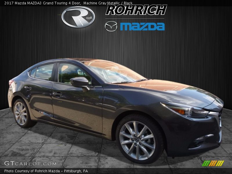 Machine Gray Metallic / Black 2017 Mazda MAZDA3 Grand Touring 4 Door