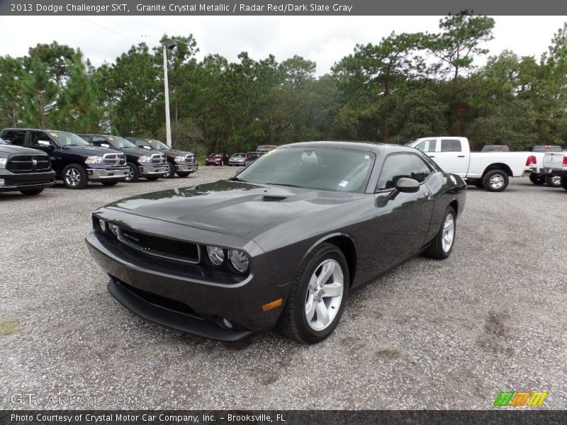 Granite Crystal Metallic / Radar Red/Dark Slate Gray 2013 Dodge Challenger SXT