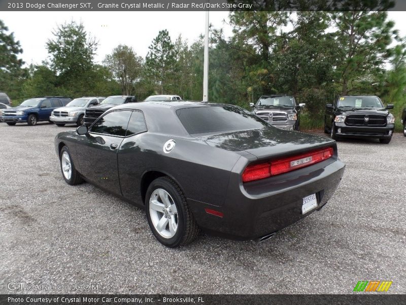 Granite Crystal Metallic / Radar Red/Dark Slate Gray 2013 Dodge Challenger SXT
