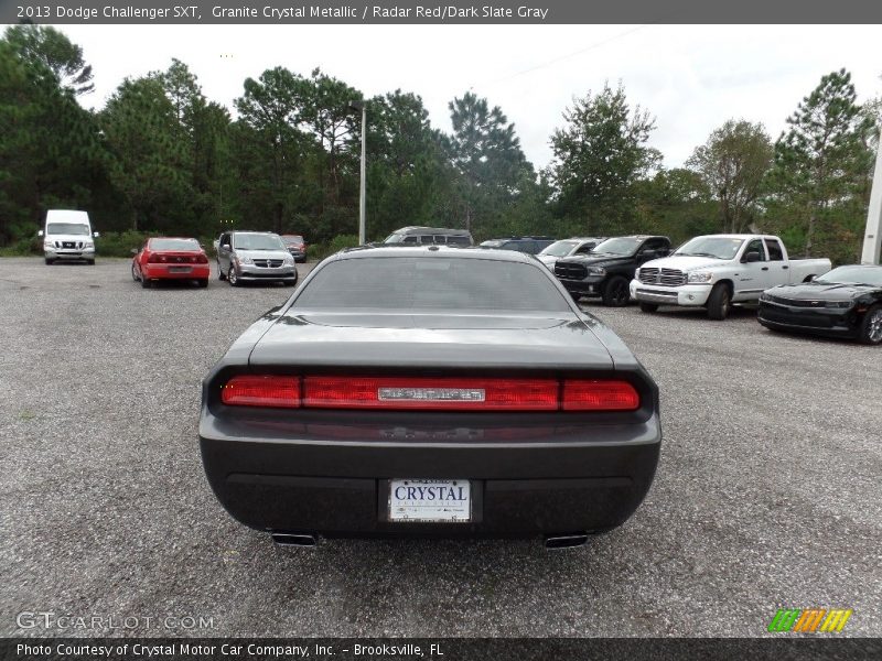 Granite Crystal Metallic / Radar Red/Dark Slate Gray 2013 Dodge Challenger SXT
