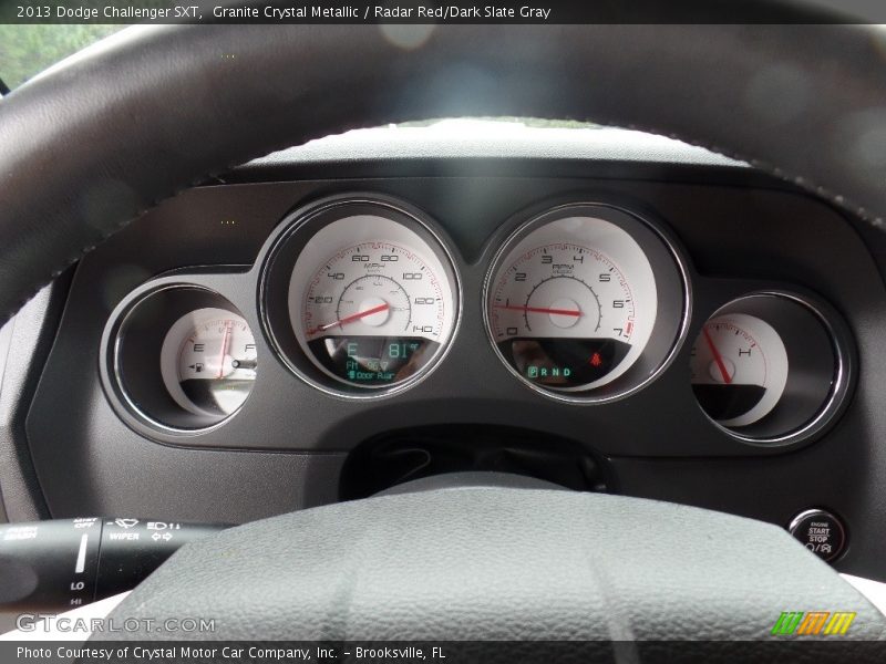 Granite Crystal Metallic / Radar Red/Dark Slate Gray 2013 Dodge Challenger SXT