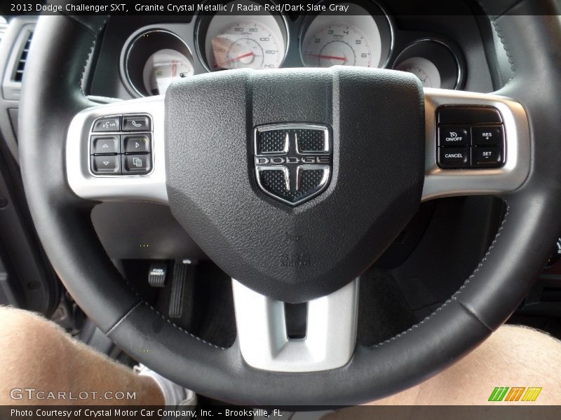 Granite Crystal Metallic / Radar Red/Dark Slate Gray 2013 Dodge Challenger SXT