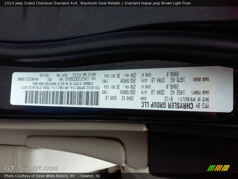 Maximum Steel Metallic / Overland Nepal Jeep Brown Light Frost 2014 Jeep Grand Cherokee Overland 4x4