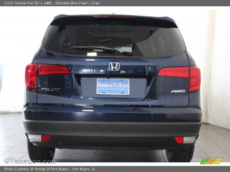 Obsidian Blue Pearl / Gray 2016 Honda Pilot EX-L AWD