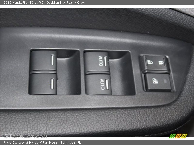 Obsidian Blue Pearl / Gray 2016 Honda Pilot EX-L AWD