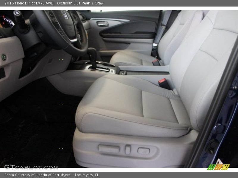 Obsidian Blue Pearl / Gray 2016 Honda Pilot EX-L AWD