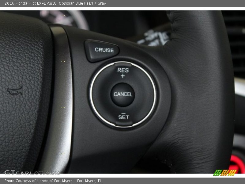 Obsidian Blue Pearl / Gray 2016 Honda Pilot EX-L AWD