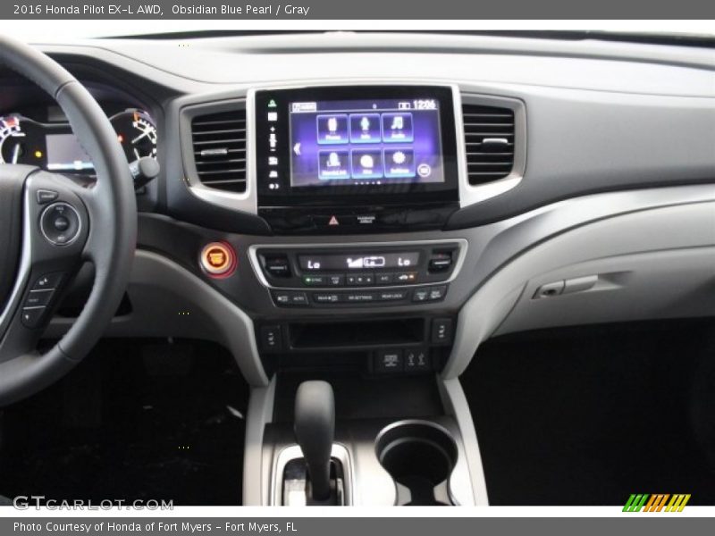 Obsidian Blue Pearl / Gray 2016 Honda Pilot EX-L AWD