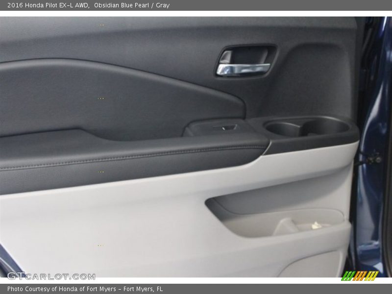 Obsidian Blue Pearl / Gray 2016 Honda Pilot EX-L AWD