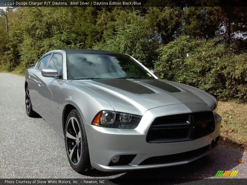 Billet Silver / Daytona Edition Black/Blue 2013 Dodge Charger R/T Daytona