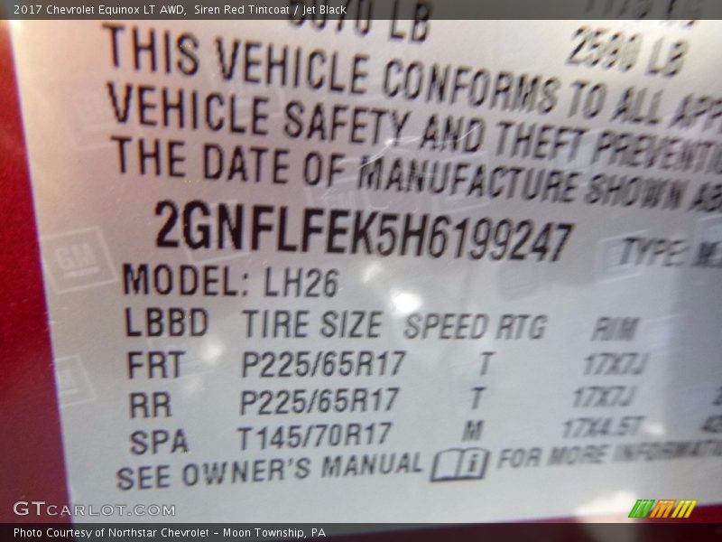 Siren Red Tintcoat / Jet Black 2017 Chevrolet Equinox LT AWD
