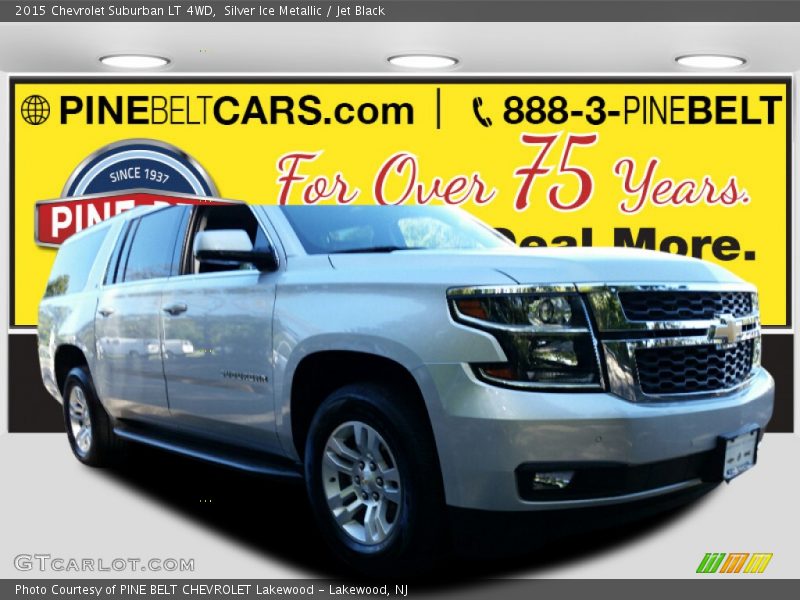Silver Ice Metallic / Jet Black 2015 Chevrolet Suburban LT 4WD