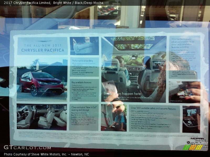 Bright White / Black/Deep Mocha 2017 Chrysler Pacifica Limited