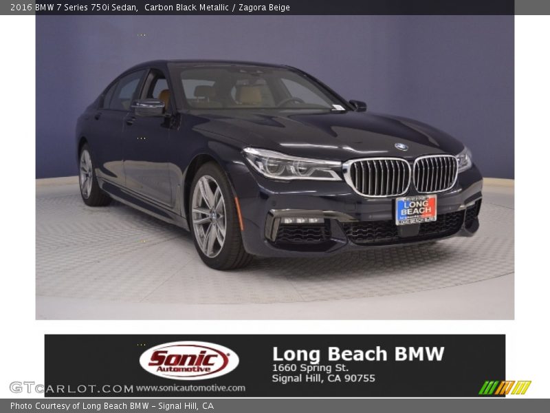 Carbon Black Metallic / Zagora Beige 2016 BMW 7 Series 750i Sedan