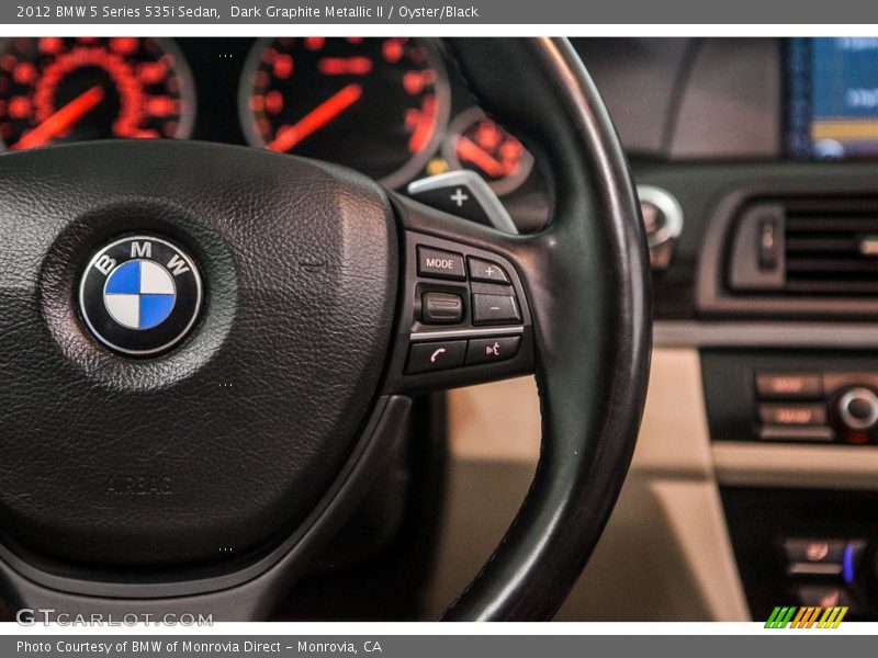 Dark Graphite Metallic II / Oyster/Black 2012 BMW 5 Series 535i Sedan