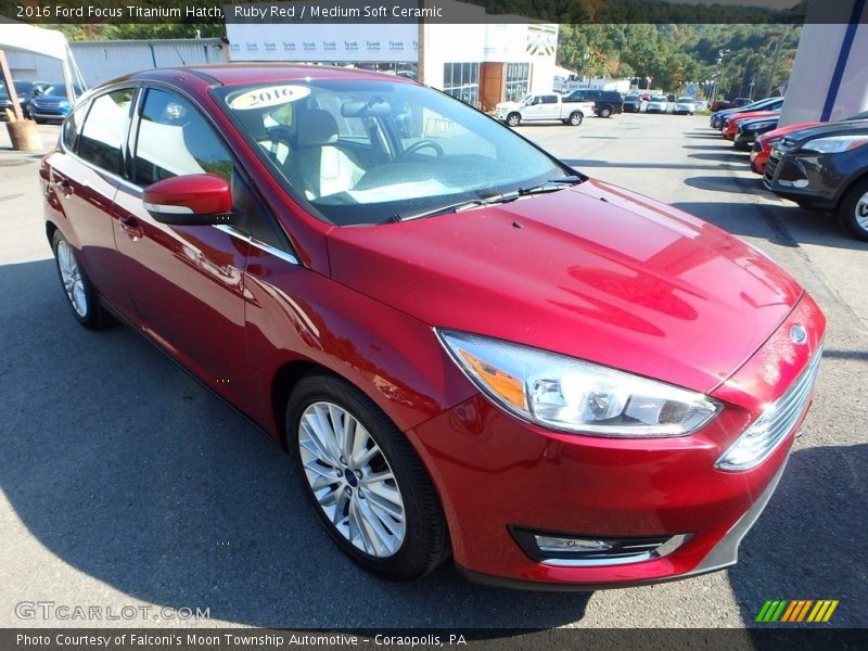 Ruby Red / Medium Soft Ceramic 2016 Ford Focus Titanium Hatch