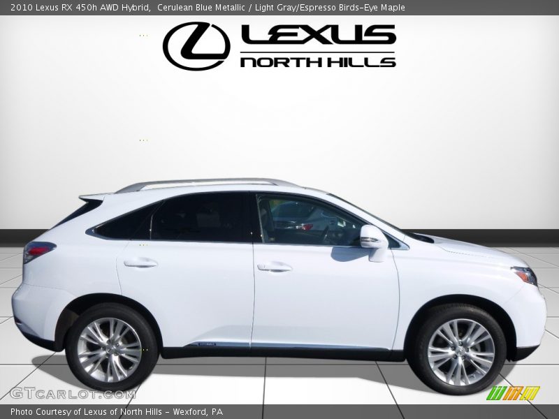 Cerulean Blue Metallic / Light Gray/Espresso Birds-Eye Maple 2010 Lexus RX 450h AWD Hybrid