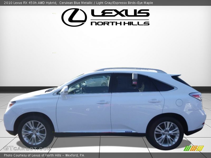 Cerulean Blue Metallic / Light Gray/Espresso Birds-Eye Maple 2010 Lexus RX 450h AWD Hybrid