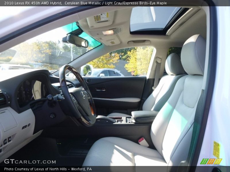 Cerulean Blue Metallic / Light Gray/Espresso Birds-Eye Maple 2010 Lexus RX 450h AWD Hybrid