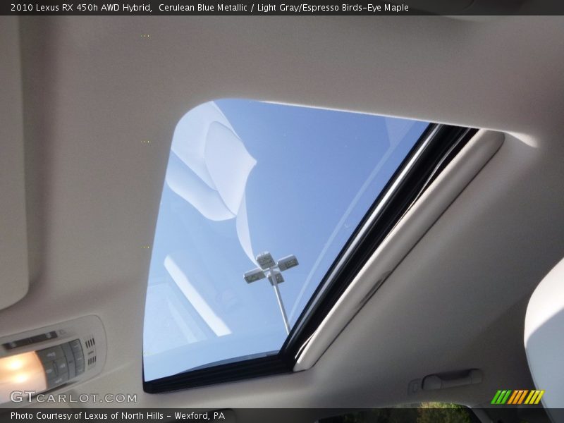 Cerulean Blue Metallic / Light Gray/Espresso Birds-Eye Maple 2010 Lexus RX 450h AWD Hybrid