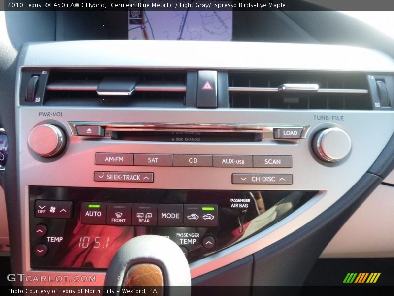 Cerulean Blue Metallic / Light Gray/Espresso Birds-Eye Maple 2010 Lexus RX 450h AWD Hybrid