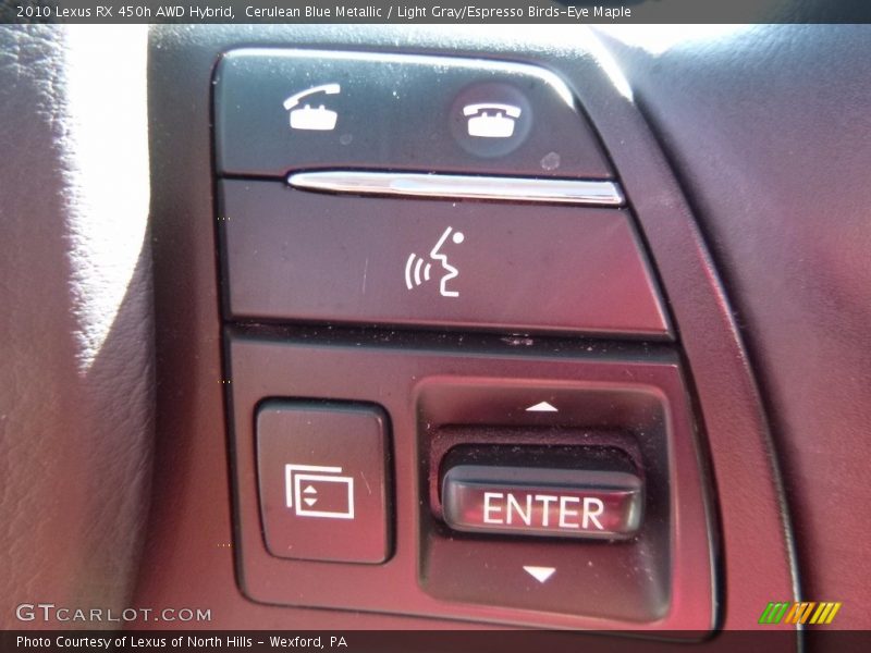 Cerulean Blue Metallic / Light Gray/Espresso Birds-Eye Maple 2010 Lexus RX 450h AWD Hybrid