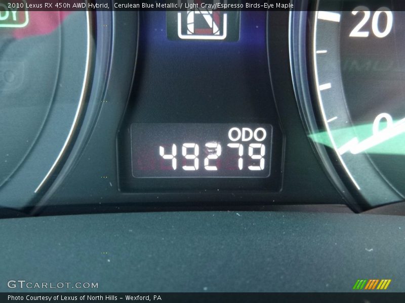 Cerulean Blue Metallic / Light Gray/Espresso Birds-Eye Maple 2010 Lexus RX 450h AWD Hybrid