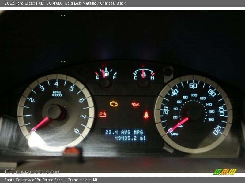 Gold Leaf Metallic / Charcoal Black 2012 Ford Escape XLT V6 4WD