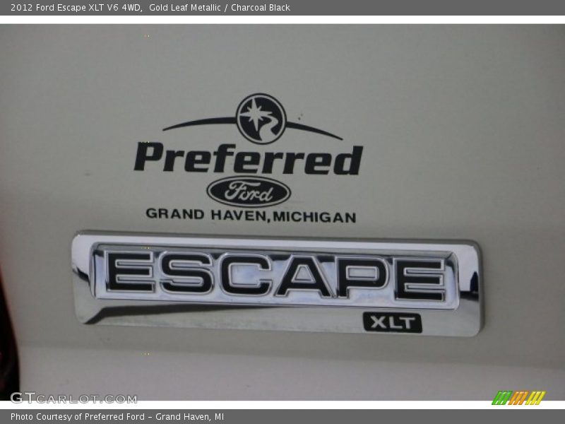 Gold Leaf Metallic / Charcoal Black 2012 Ford Escape XLT V6 4WD