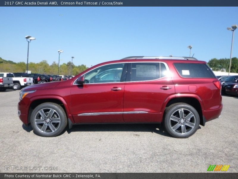 Crimson Red Tintcoat / Cocoa/Shale 2017 GMC Acadia Denali AWD