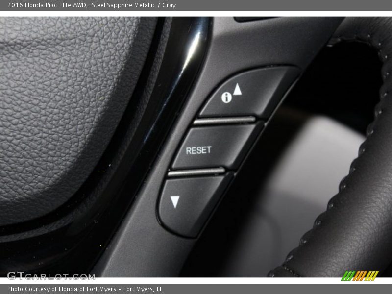 Steel Sapphire Metallic / Gray 2016 Honda Pilot Elite AWD