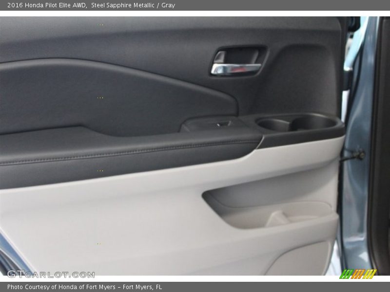 Steel Sapphire Metallic / Gray 2016 Honda Pilot Elite AWD