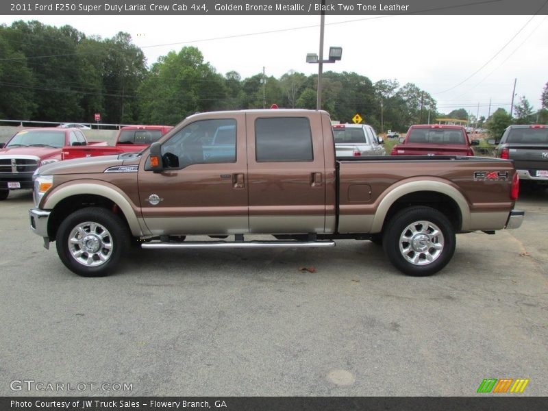 Golden Bronze Metallic / Black Two Tone Leather 2011 Ford F250 Super Duty Lariat Crew Cab 4x4