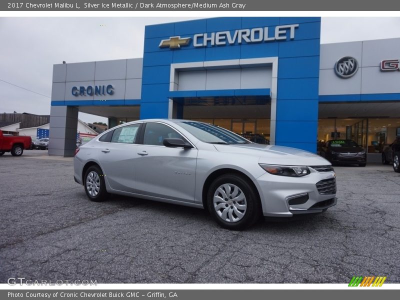 Silver Ice Metallic / Dark Atmosphere/Medium Ash Gray 2017 Chevrolet Malibu L