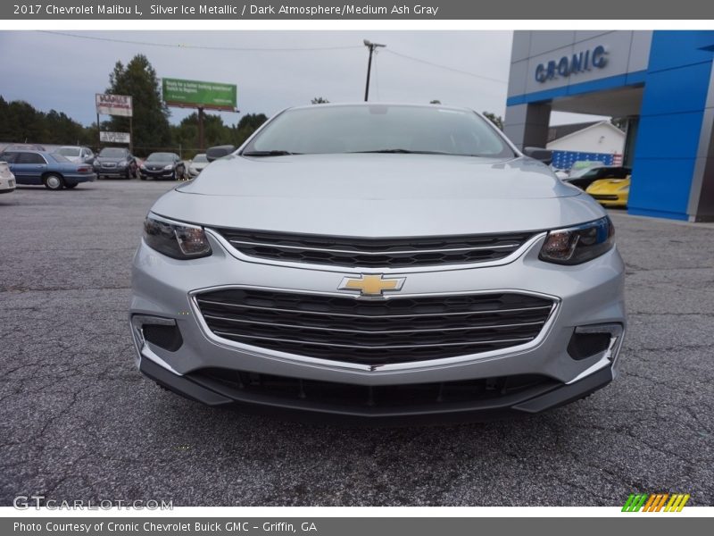 Silver Ice Metallic / Dark Atmosphere/Medium Ash Gray 2017 Chevrolet Malibu L
