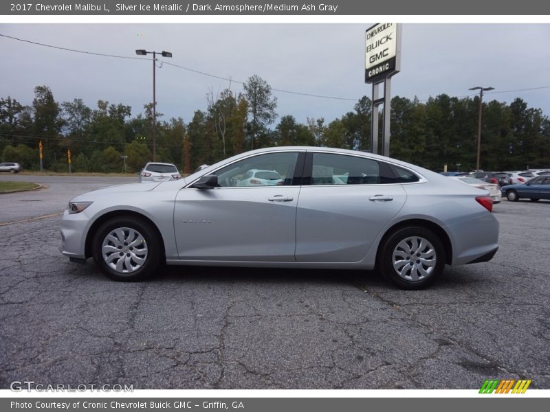 Silver Ice Metallic / Dark Atmosphere/Medium Ash Gray 2017 Chevrolet Malibu L