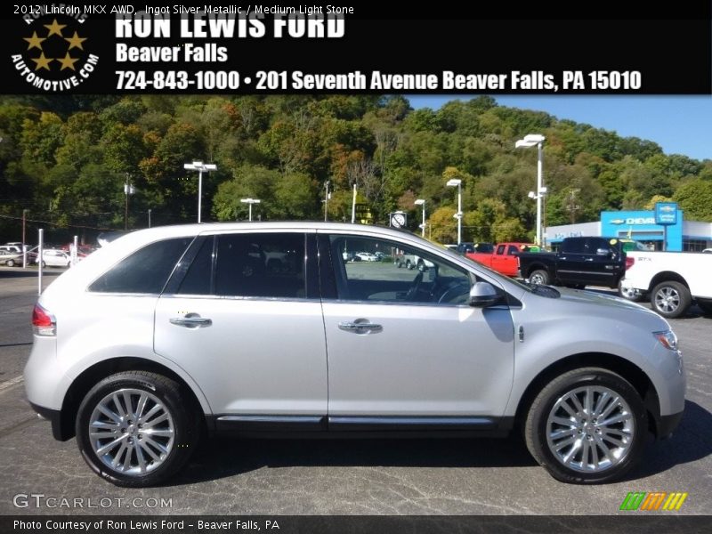 Ingot Silver Metallic / Medium Light Stone 2012 Lincoln MKX AWD