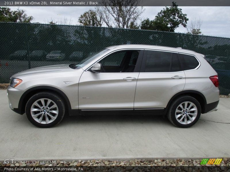 Mineral Silver Metallic / Black 2013 BMW X3 xDrive 28i