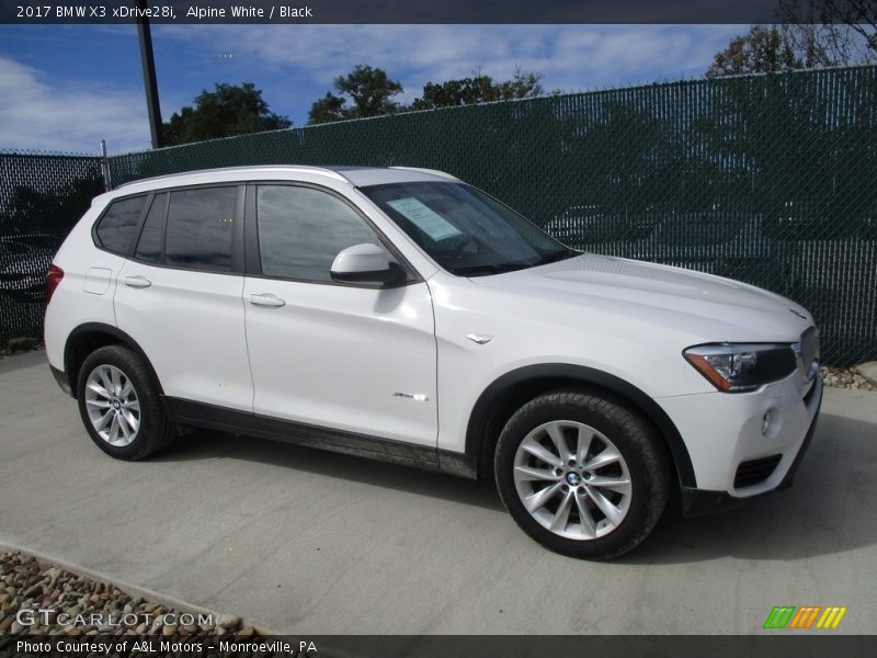 Alpine White / Black 2017 BMW X3 xDrive28i