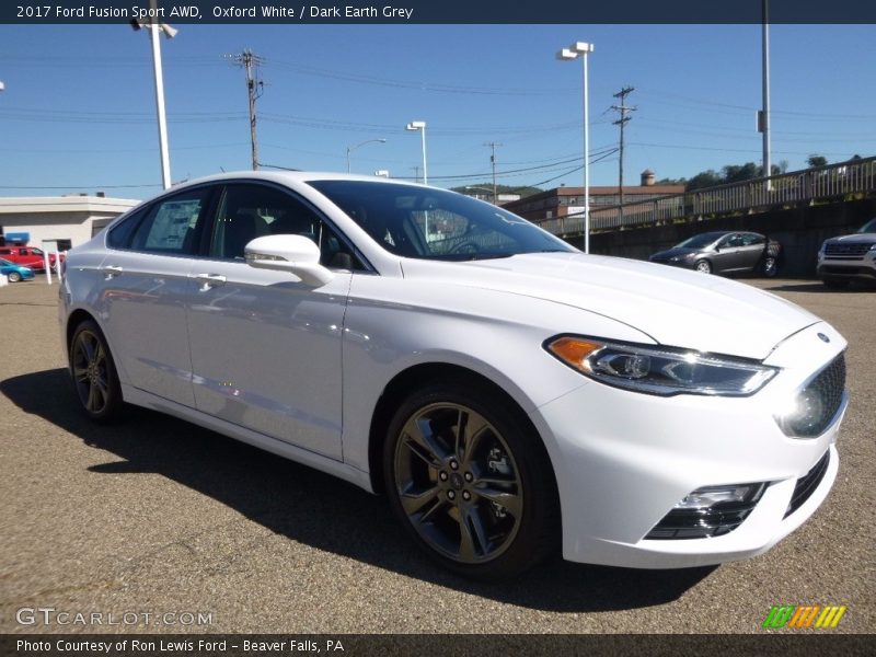 Oxford White / Dark Earth Grey 2017 Ford Fusion Sport AWD