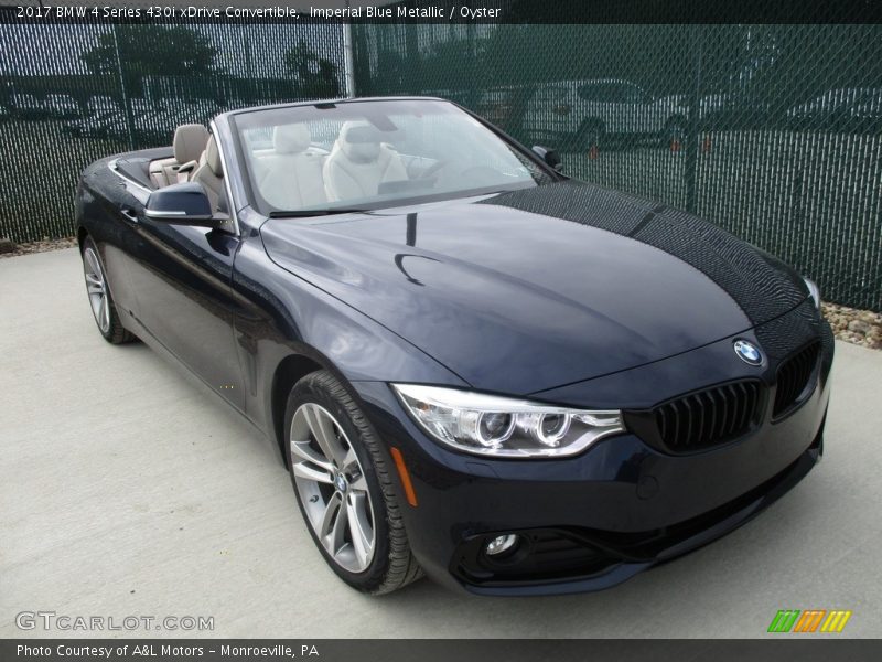 Imperial Blue Metallic / Oyster 2017 BMW 4 Series 430i xDrive Convertible
