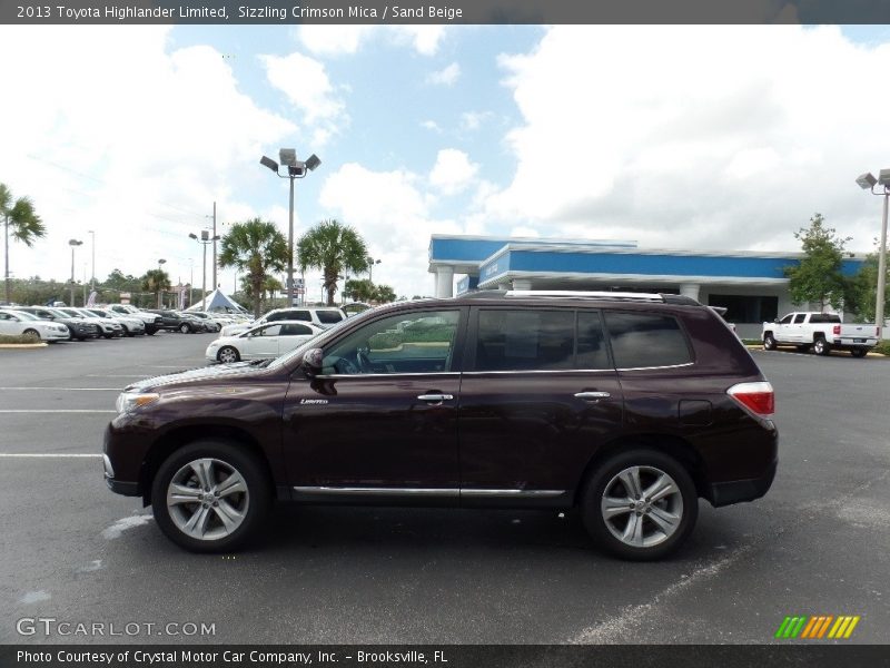 Sizzling Crimson Mica / Sand Beige 2013 Toyota Highlander Limited