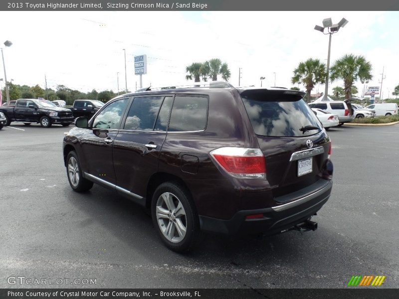 Sizzling Crimson Mica / Sand Beige 2013 Toyota Highlander Limited