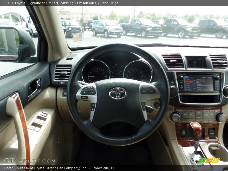 Sizzling Crimson Mica / Sand Beige 2013 Toyota Highlander Limited