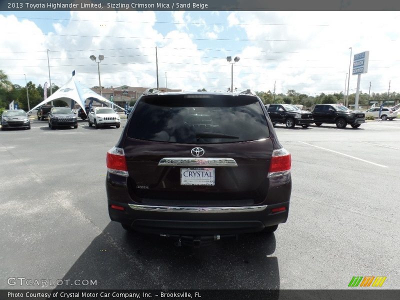 Sizzling Crimson Mica / Sand Beige 2013 Toyota Highlander Limited