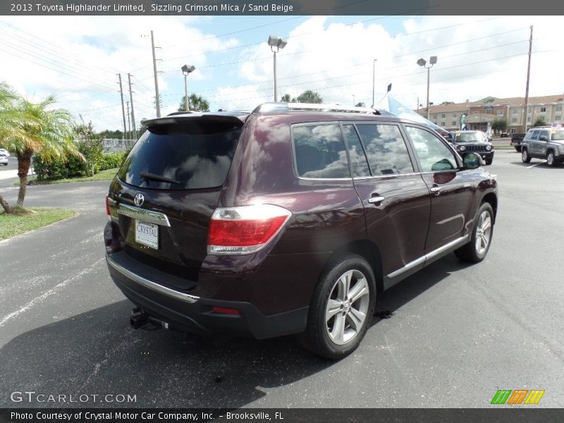 Sizzling Crimson Mica / Sand Beige 2013 Toyota Highlander Limited