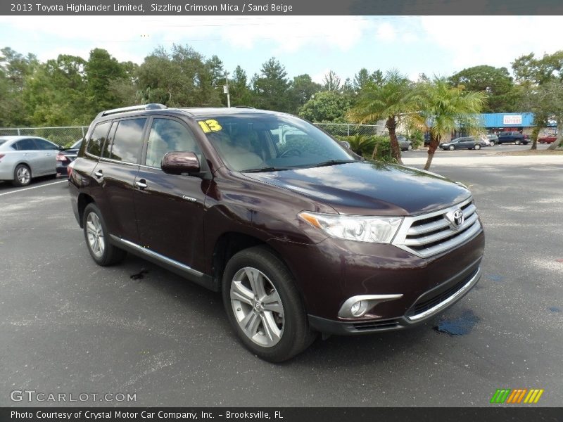 Sizzling Crimson Mica / Sand Beige 2013 Toyota Highlander Limited