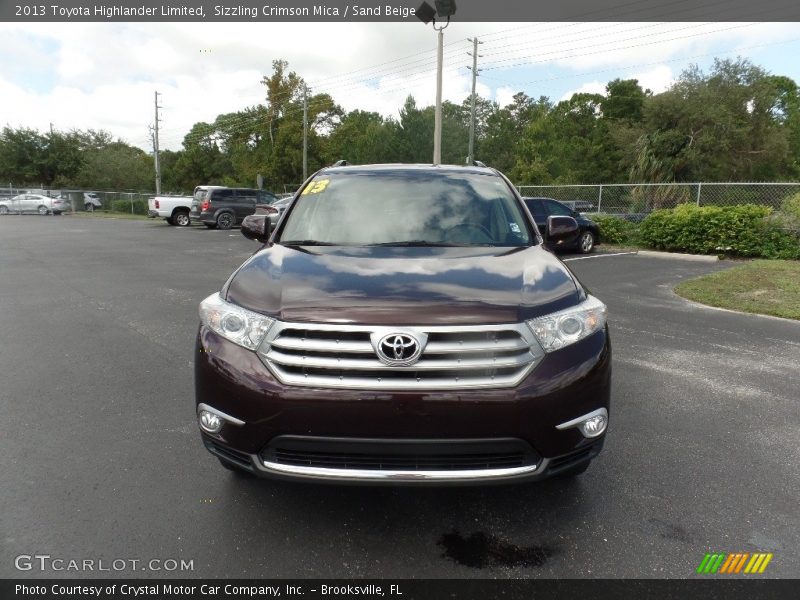 Sizzling Crimson Mica / Sand Beige 2013 Toyota Highlander Limited
