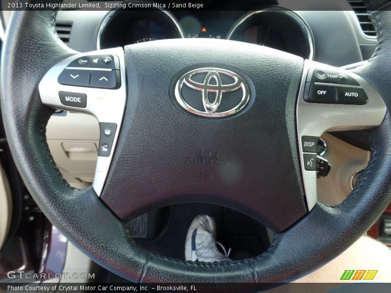 Sizzling Crimson Mica / Sand Beige 2013 Toyota Highlander Limited